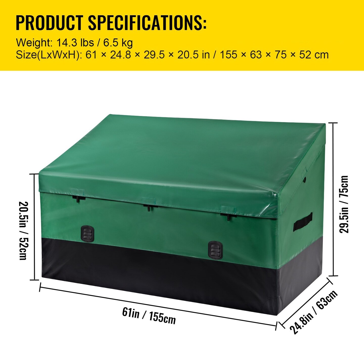 Outdoor Storage Box Waterproof Deck Box Portable All Weather for Garden Pool