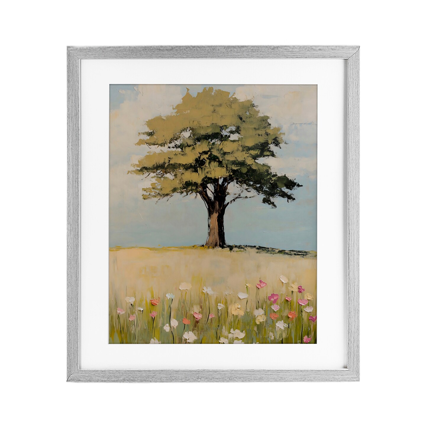 Stupell Industries Grown Oak Tree in Field Framed Print Under Glass, design by Franklyn Gregory
