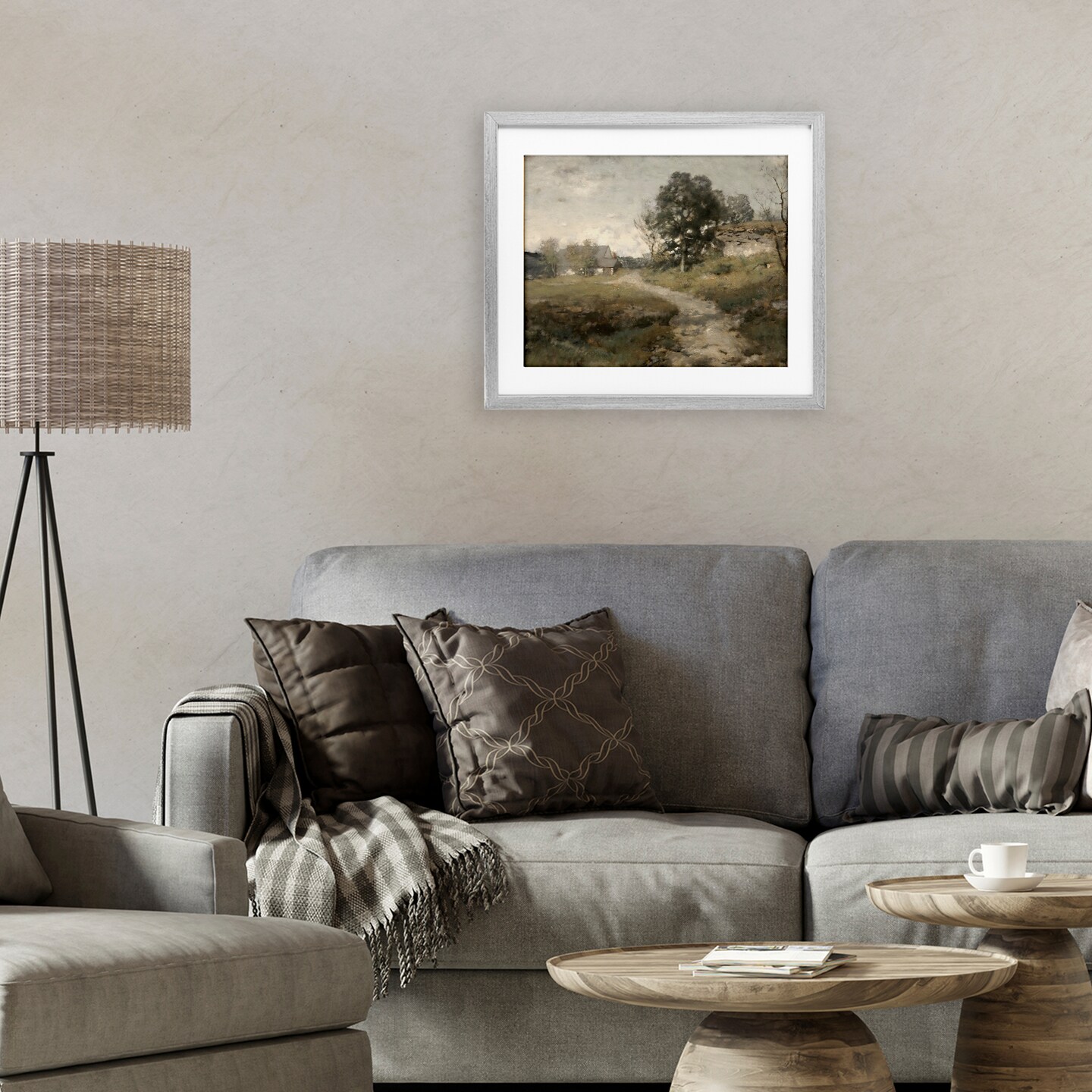 Stupell Industries Vintage Farmhouse Scenic Landscape Framed Print Under Glass, design by Riley B