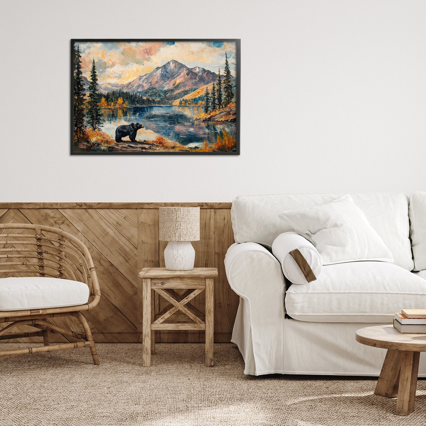 Stupell Industries Mountain Bear Viewpoint Framed Giclee, design by Petal Prints Design