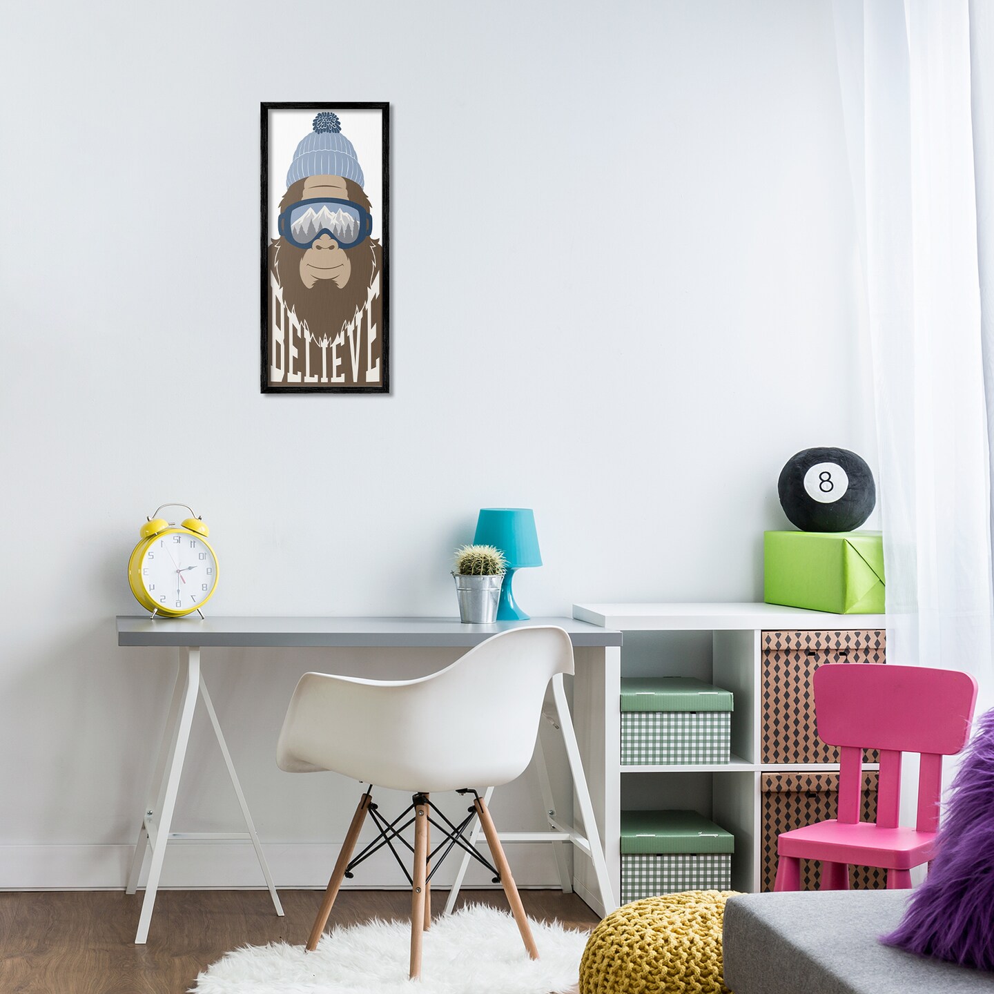 Stupell Industries Believe Winter Bigfoot Framed Giclee, design by Marcus Prime