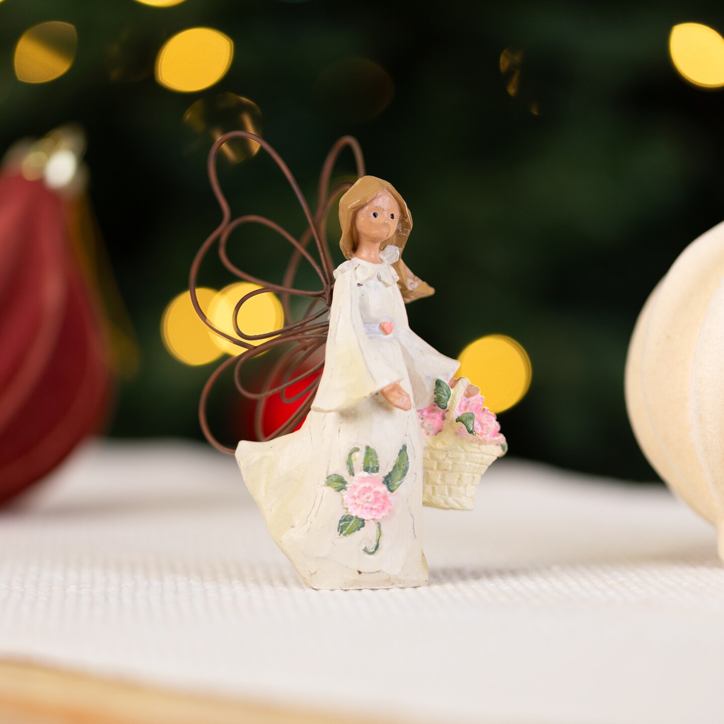 Roman Angel Accents January Pink Carnation Angel with Wings Figurine - 4"