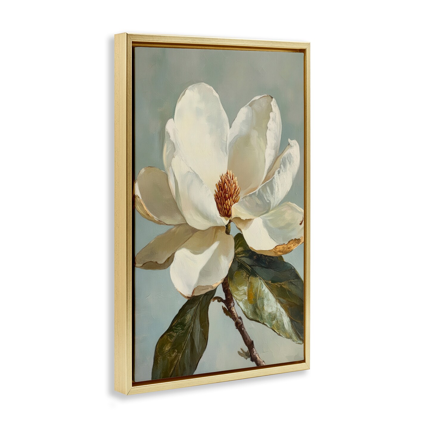 Stupell Industries Blossomed White Magnolia Floral Floating Frame, design by Petal Prints Design