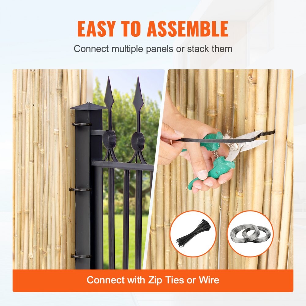 Natural Rolled Wicker Fence Decorative Privacy Screen for Garden Patio Balcony Pool