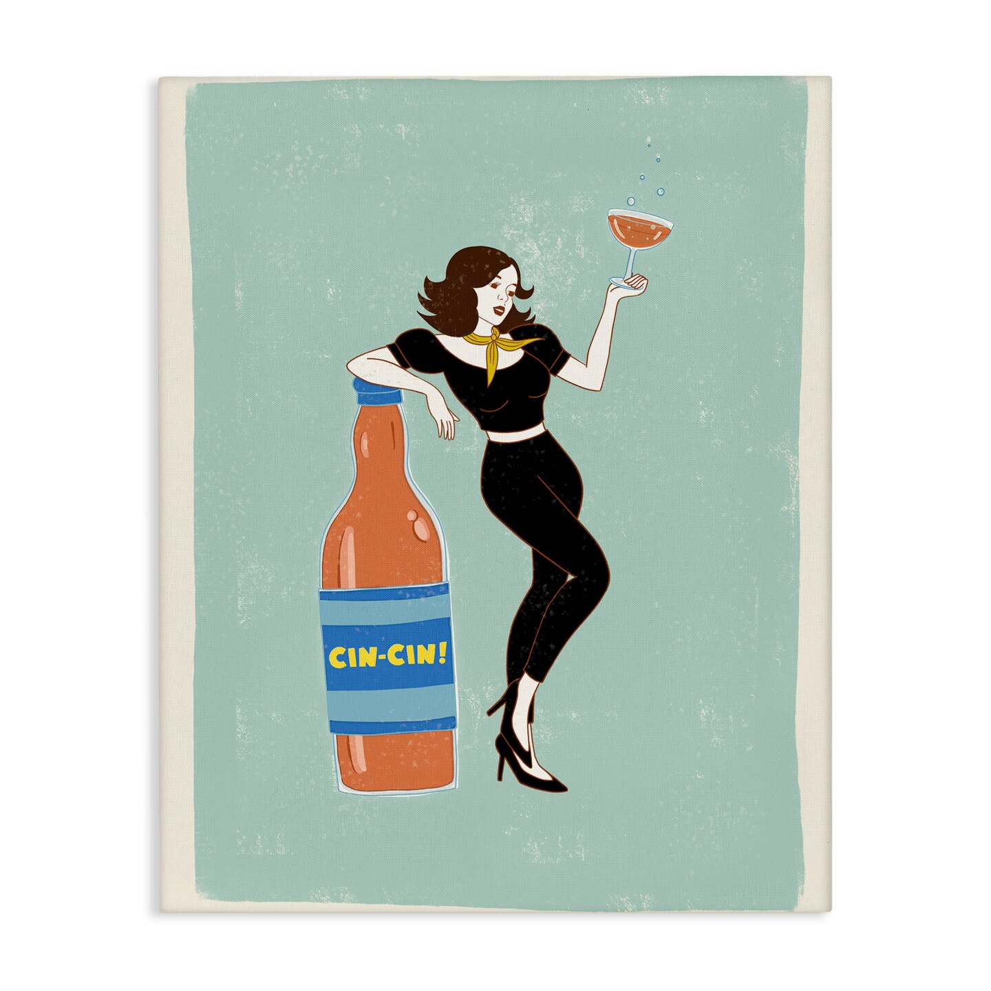 Stupell Industries Cin Cin Vintage Italian Poster Canvas, design by Rachel Nieman