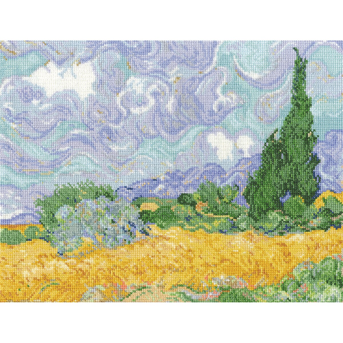 DMC Counted Cross Stitch Kit 11.5"X9"-Van Gogh's A Wheatfield
