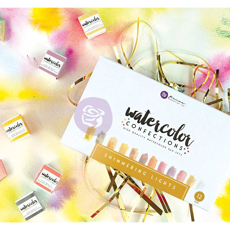 Prima Watercolor Confections Watercolor Pans 12/Pkg-Shimmering Lights