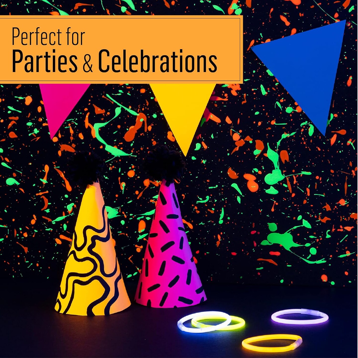 Neon Glow Acrylic Paint Set, 2 oz, 8 Fl Oz(Multicolor)