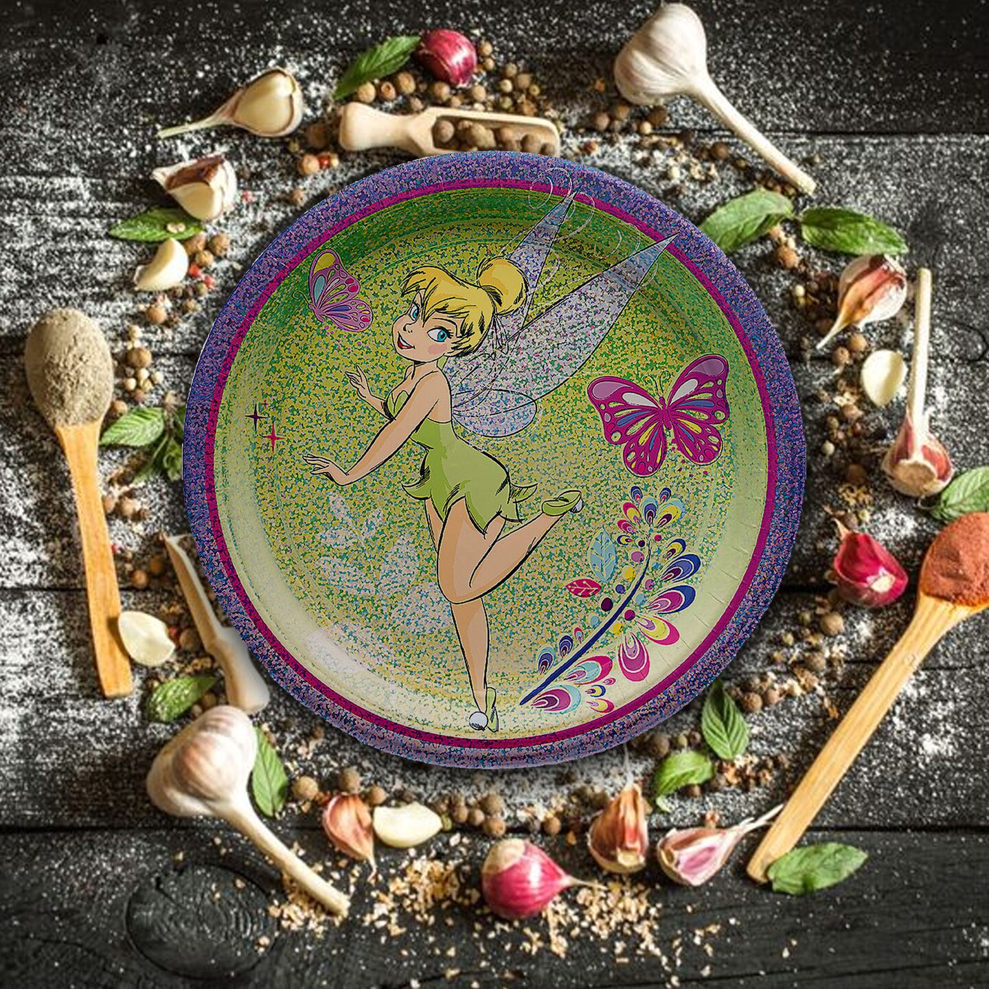 8 Ct. Tinkerbell Paper Dessert Plates 7&#x22; Magical Party Plates
