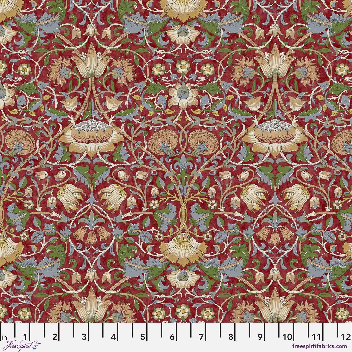 Lodden in Crimson (pwwm023.crimson) | The Oxford Holiday Collection | The Original Morris & Co | Free Spirit