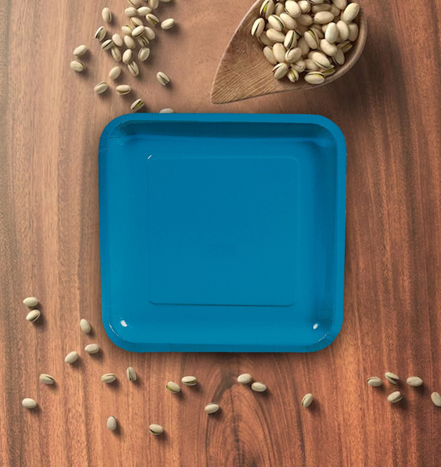 24 Count Turquoise Square Paper Dinner Plates 9" Disposable Party Tableware