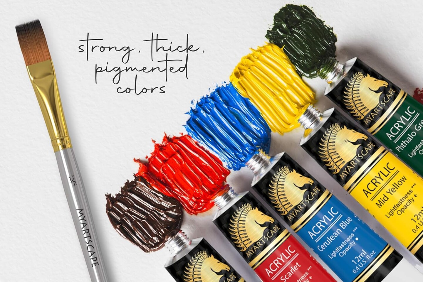 Acrylic Paint Set - 48 x 12ml Tubes - Lightfast - Heavy Body - Non Fading