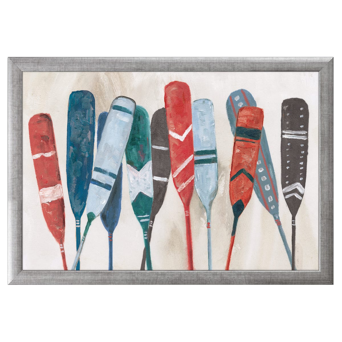 12" x 18" Pattern Paddles Framed Wall Art, Contemporary Coastal Home Décor, Plexiglass Facing and Hanging Hardware Included