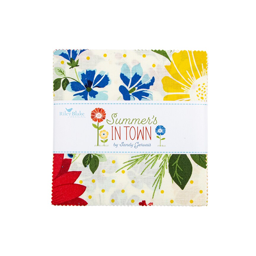 Summer's in Town 5" Square Pack (Charm Pack / 5" Stacker) by Riley Blake (5-17530-42)
