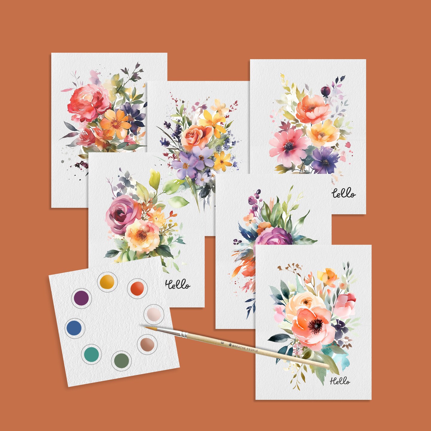 All-in-One Watercolor Art Prints + Postcards: Vibrant Botanicals