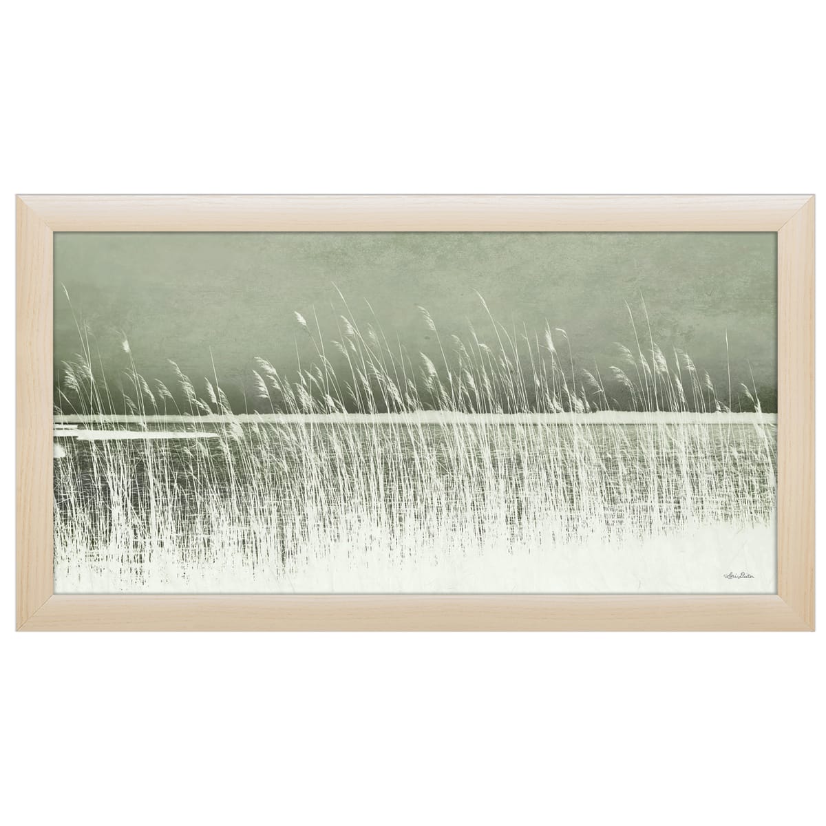 9" x 18" Beach Grass Framed Wall Art, Contemporary Nature and Landscape Home Décor, Glass Facing and Hanging Hardware Included