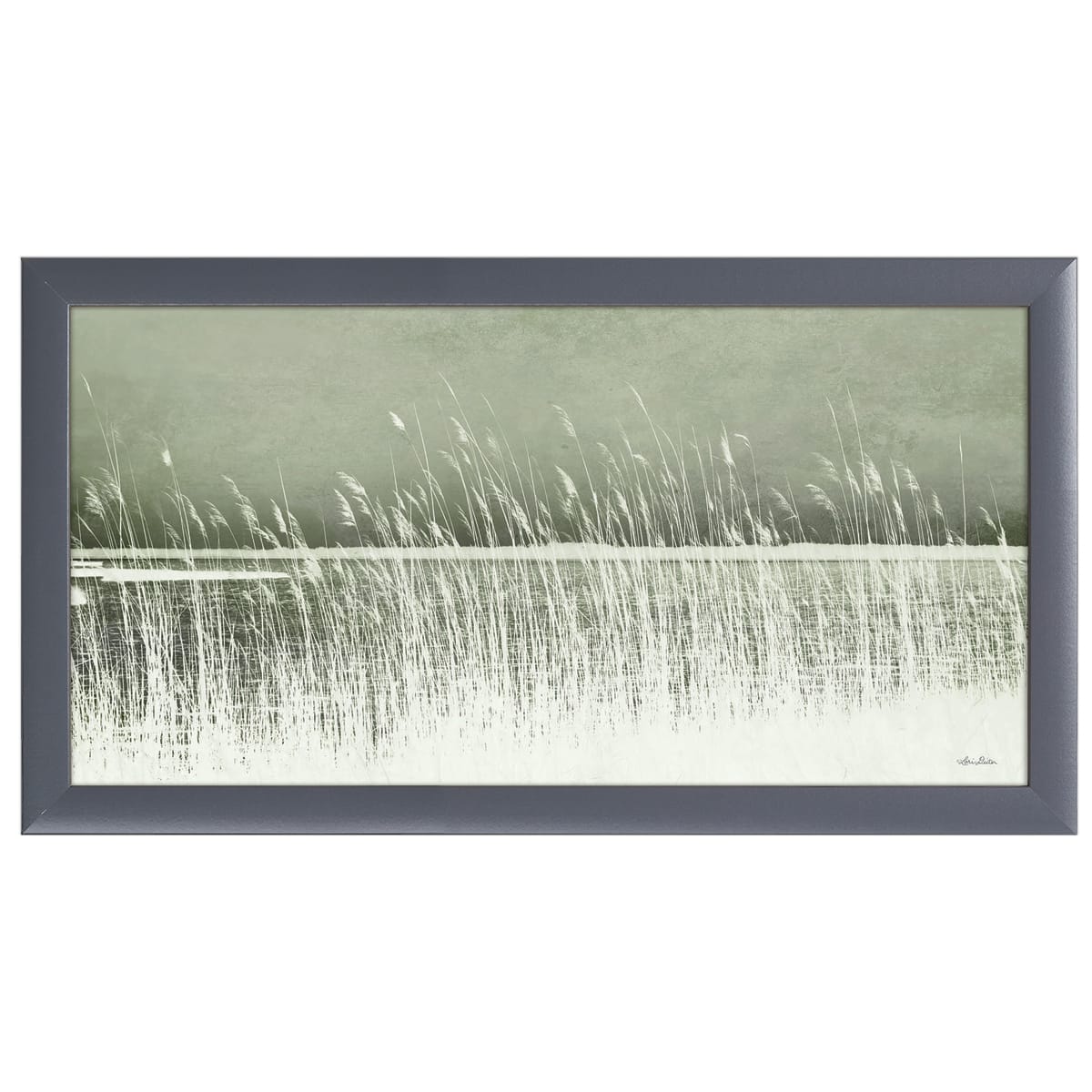 9" x 18" Beach Grass Framed Wall Art, Contemporary Nature and Landscape Home Décor, Glass Facing and Hanging Hardware Included