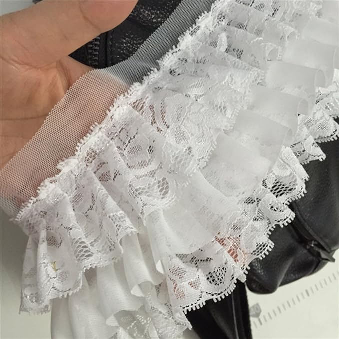 1&#x22; x 50 Yards White Ruffled Lace Trim
