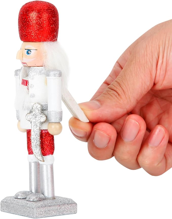 5PCS Christmas Nutcracker Ornament Set Wooden Nutcracker Figures Soldier Festive Collectible Christmas Nutcracker Decorations for Xmas Tree Table Decor Xmas Gifts.