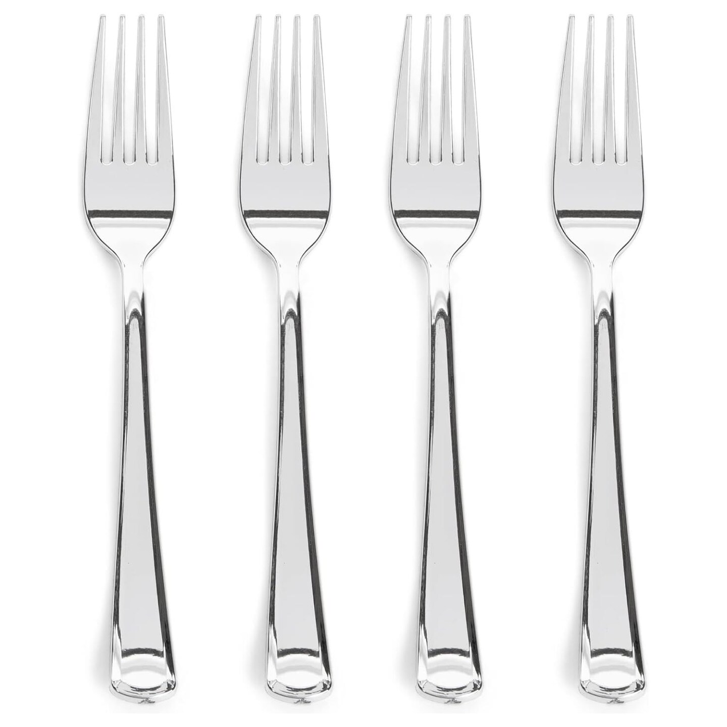 300 Silver Plastic Forks Heavy-Duty Silverware Forks, for Christmas Holiday