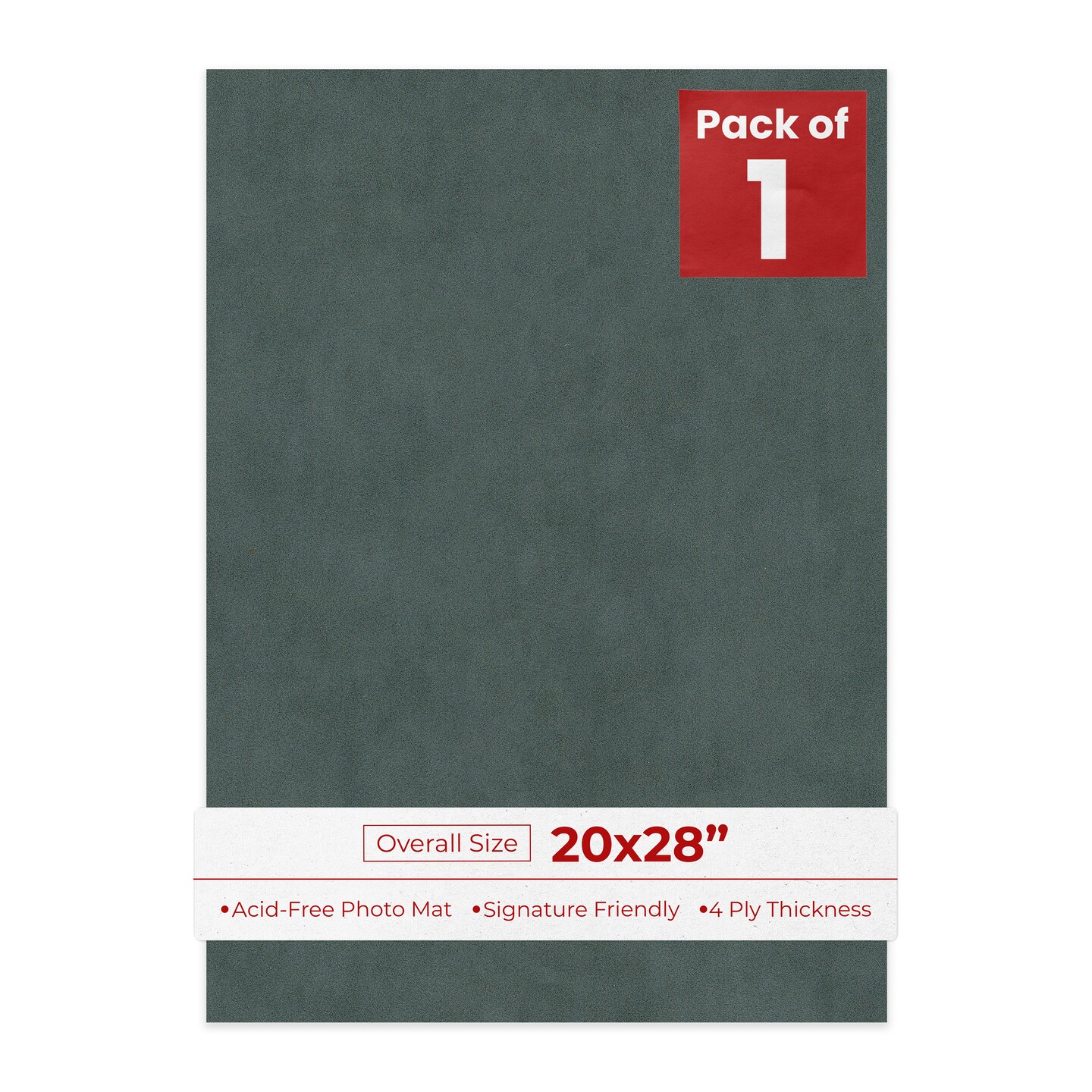 Dark Grey Suede 20x28 Uncut Mat Board - Blank Sheets, No Opening