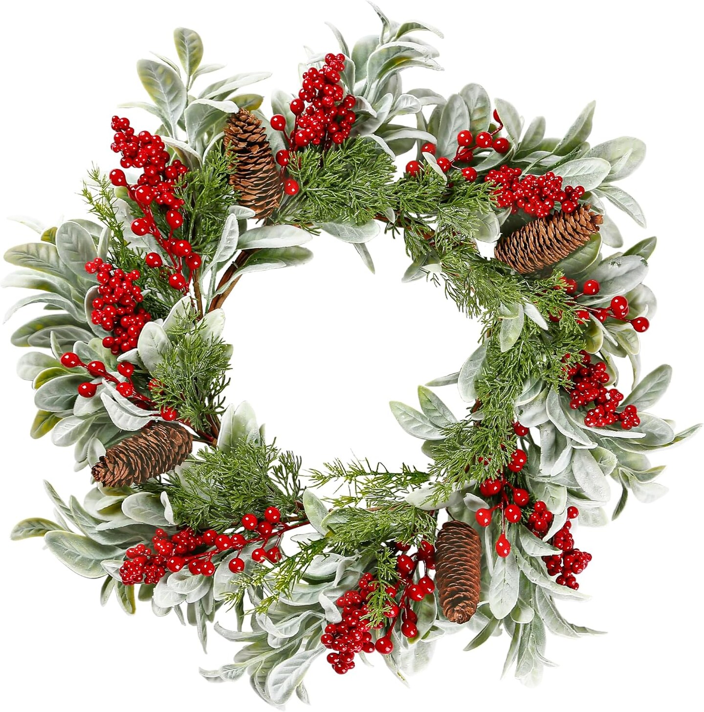 19 Inch Artificial Christmas Wreath for Front Door