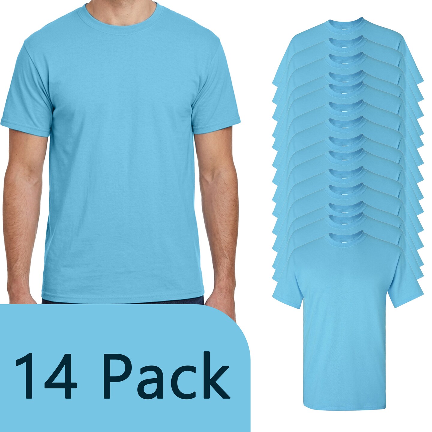 Gildan Unisex Sky Crewneck Cotton T-Shirt Blanks for Printing, Crafting & Design Projects