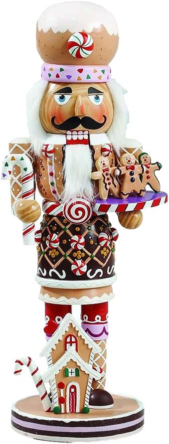 16-Inch Wooden Gingerbread Christmas Nutcracker (Color May Vary),Brown/Beige