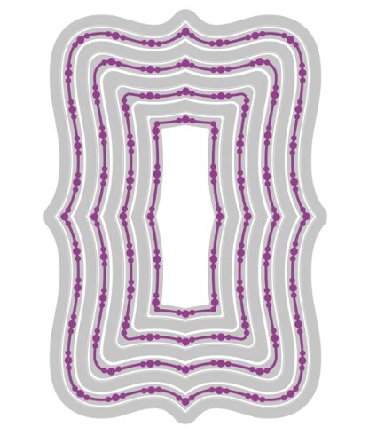 Sizzix Framelits Die Set 8PK - Fanciful Framelits, Doris Dotted Top Note by Stacey Park