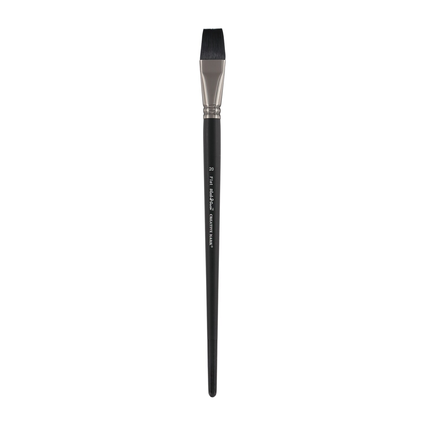Black Swan Synthetic Red Sable Flat Paint Brushes - Flat Size # 22 -  Professional Quality Long Handle Paint Brushes for Oil, Heavy Body Media and Acrylic - Artists of All Levels