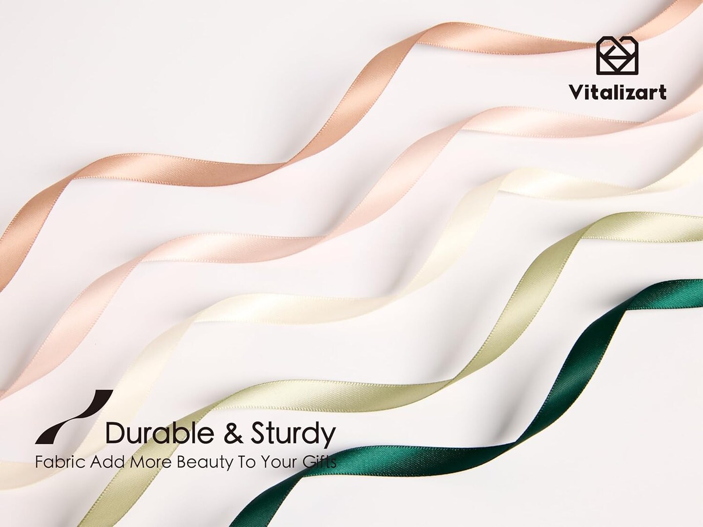 Ribbons for Crafts 3/8" x 50 Yd Satin Ribbon Double Face Gift Wrapping Silk Like