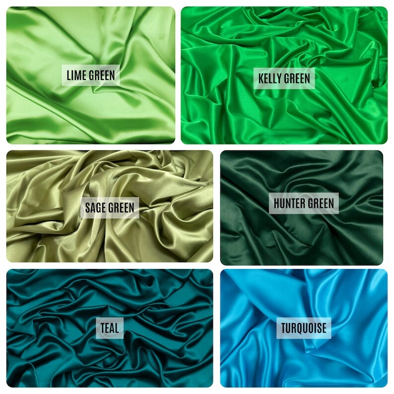 Stretch Charmeuse Satin Fabric by the Yard, 58" Wide Silky Lightweight Satin for Bridesmaid Dresses, Gowns, Lingerie