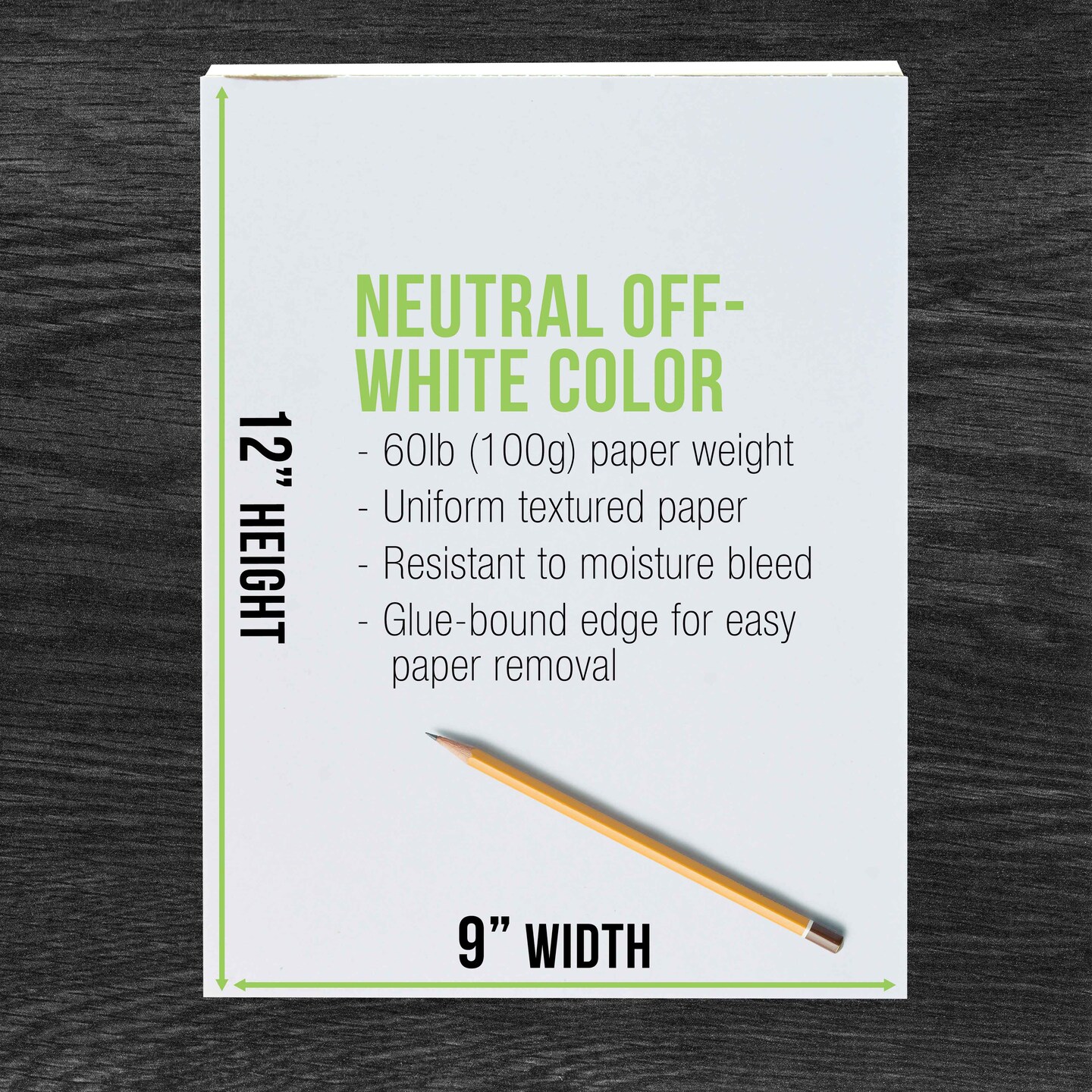 9&#x22; x 12&#x22; Premium Drawing Pad, Pack of 2 (50 Sheets Each), 60 lb (100 gsm) - Artist Sketch Book, Mixed Media Paper, Sketchbook for Drawing, Colored Pencils, Charcoal - Adults, Students