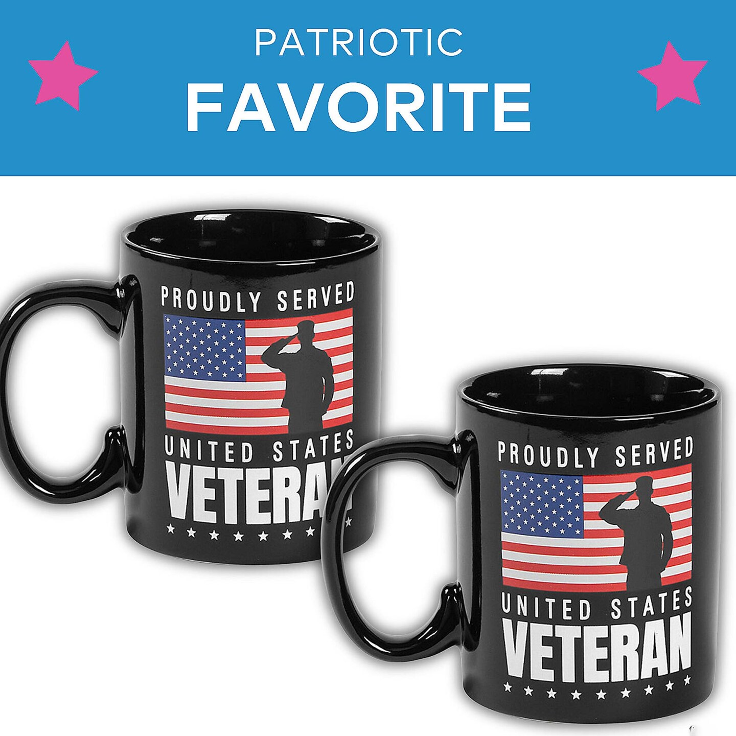 4th of July Saluting Veteran American Flag Reusable Ceramic Coffee Mug 12 oz.
