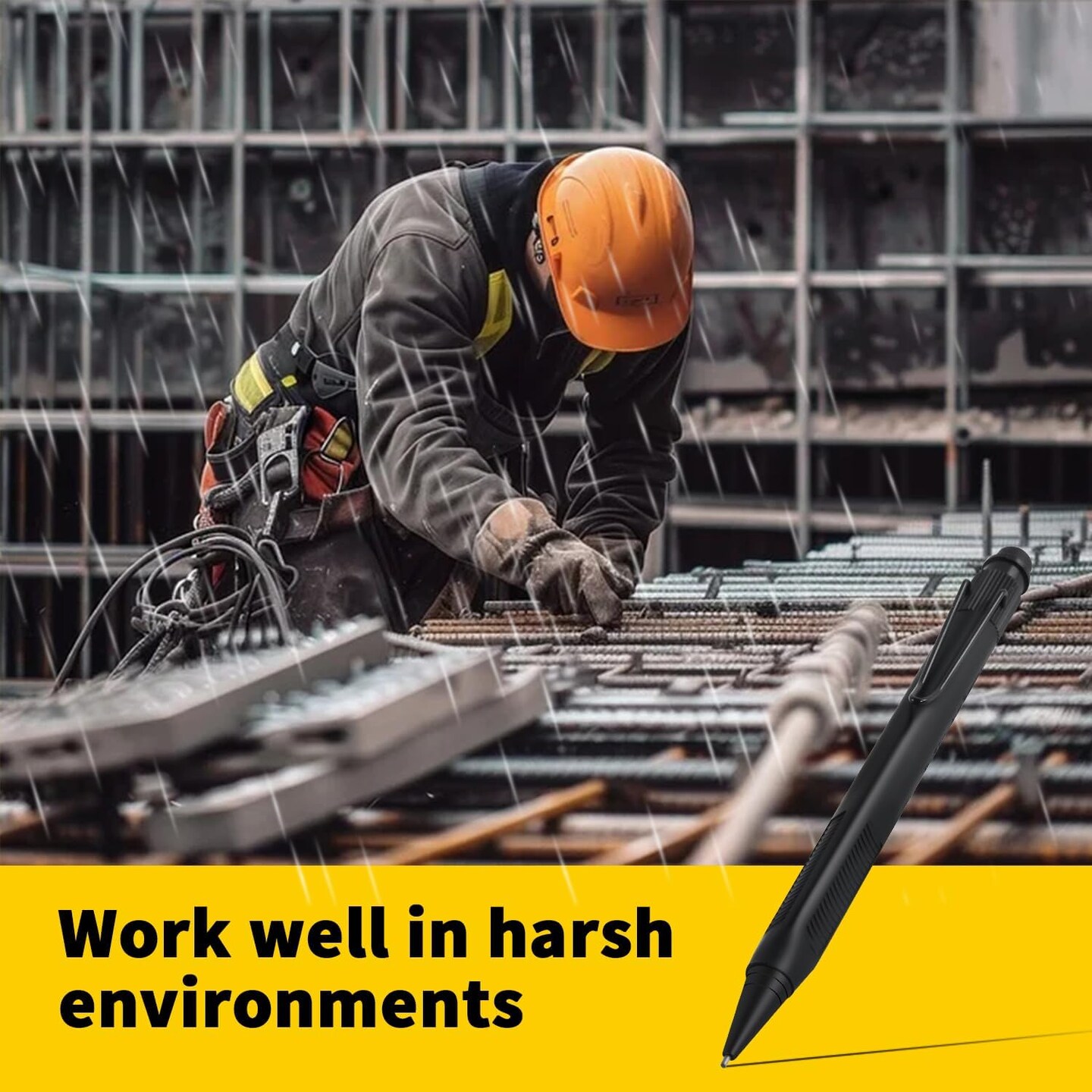 1.3 MM Mechanical Pencil, Weatherproof 2B Dark Lead, Heavy Duty Mechanical Pencil Woodworking Pencils with 20 Lead Refills and 4 Erasers, for Outdoor Marking Drafting Drawing Sketching