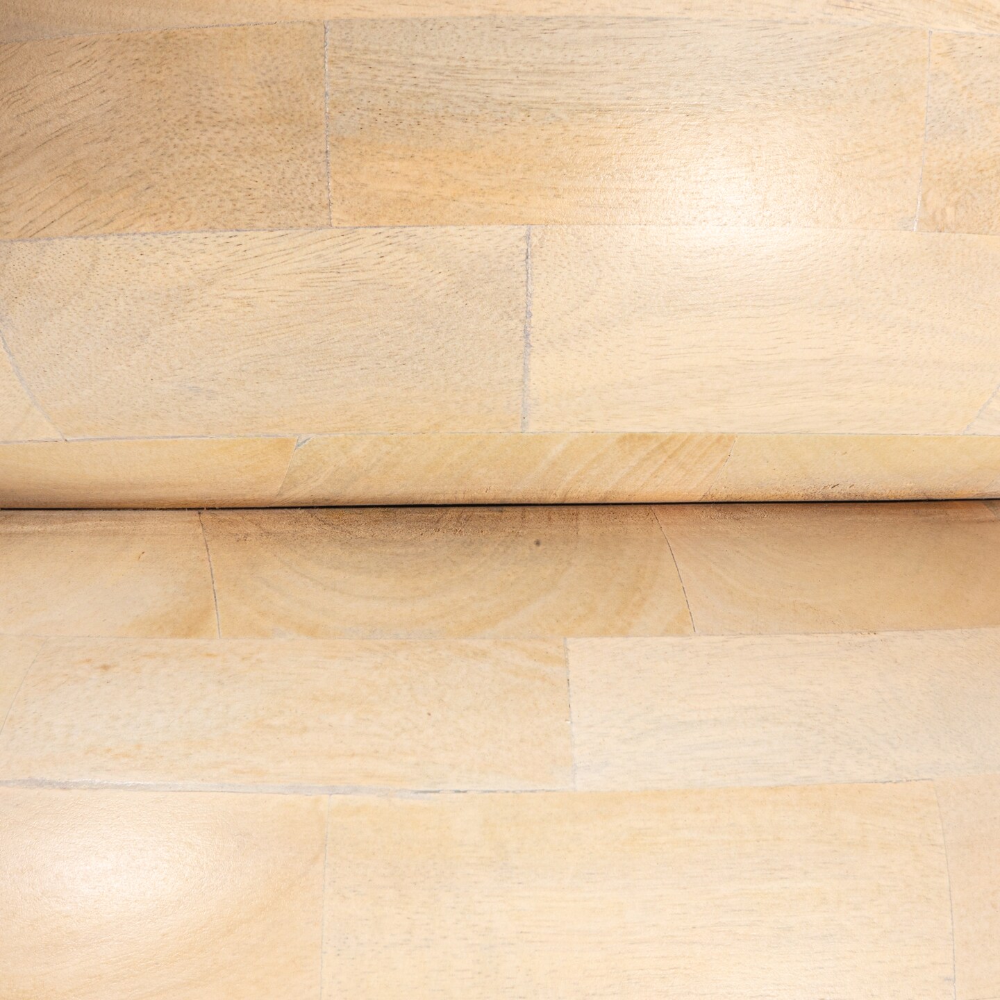 Hello Honey Round Mango Wood Coffee Table with Stacked End Grain Base