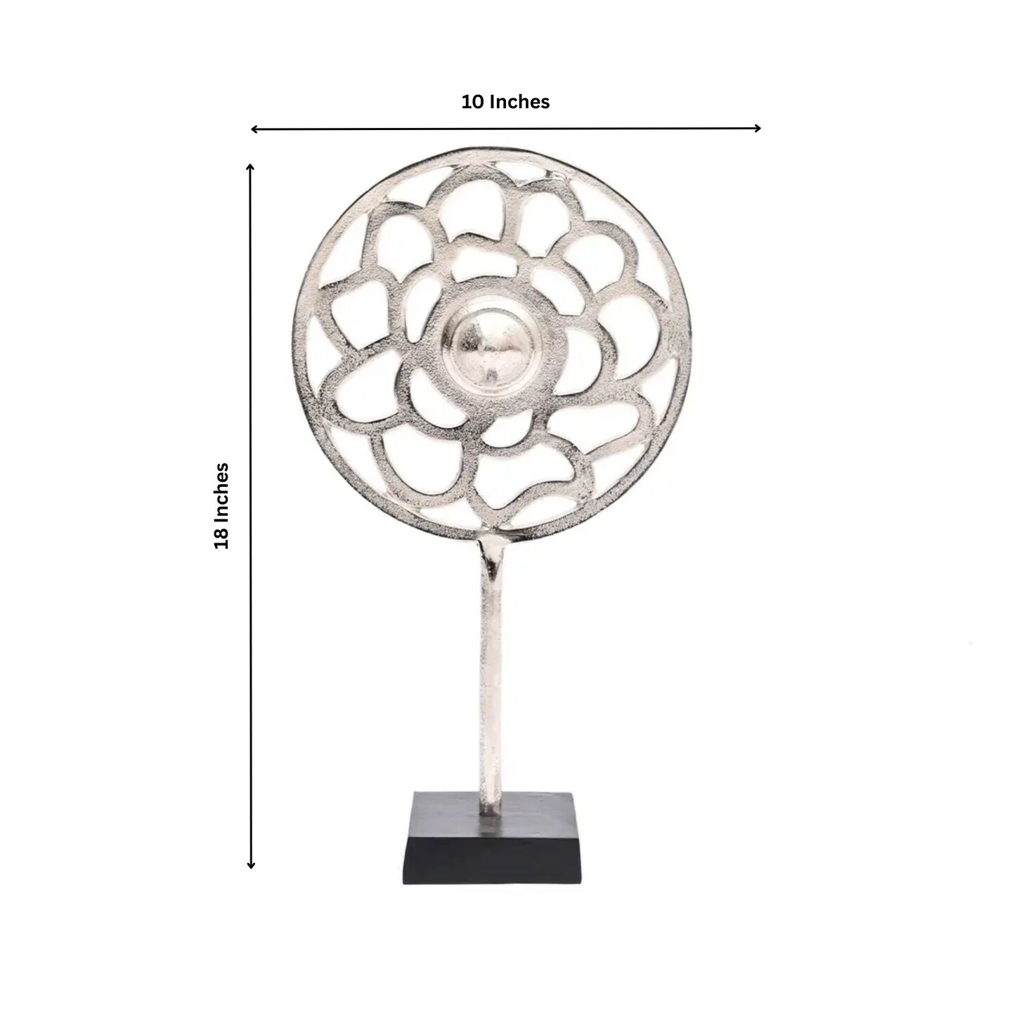 18" Tall Geometric Aluminum Bloom Sculpture – Table Décor Accent