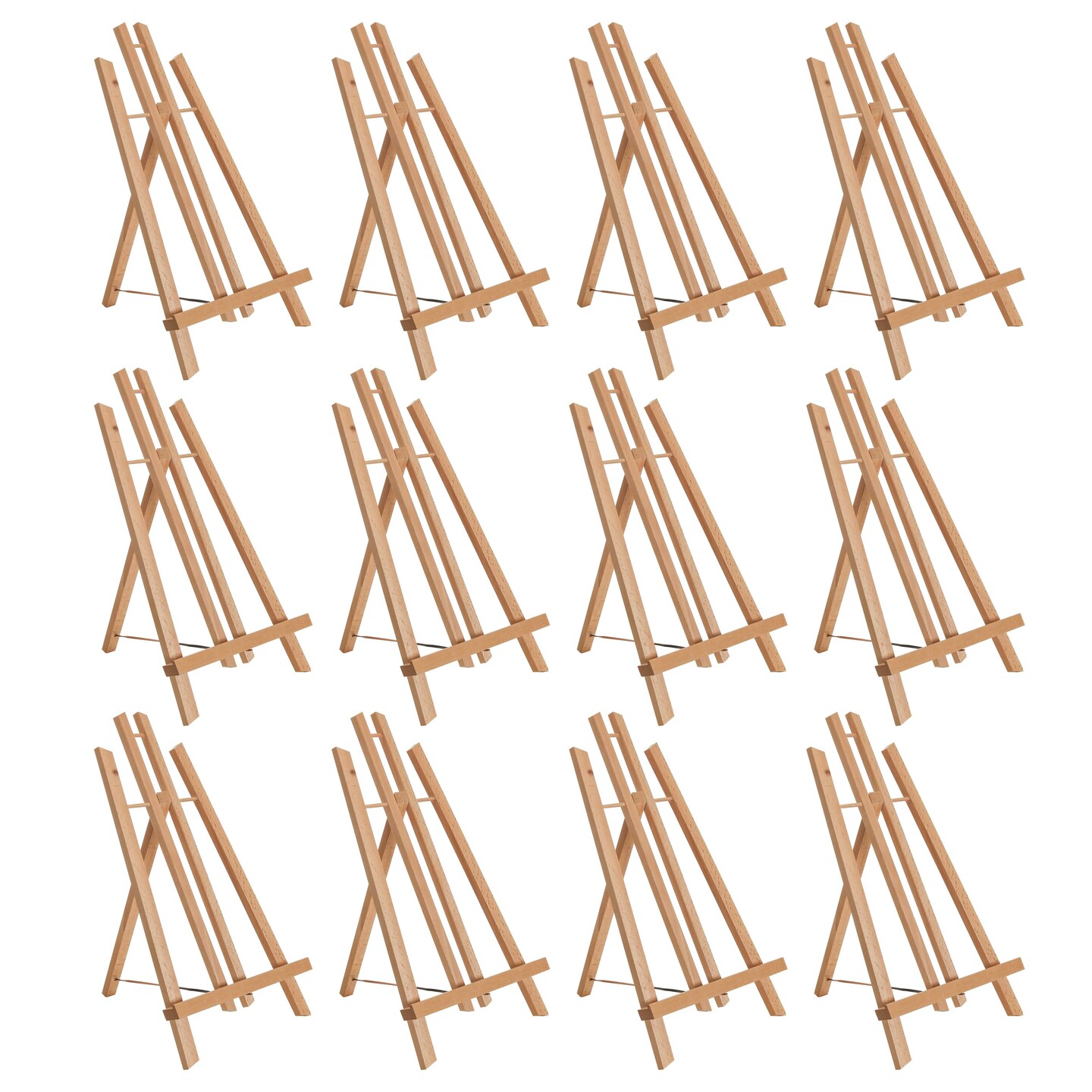 14" Medium Tabletop Display Easel - Beechwood Artist A-Frame Display Stand, Wooden Easel for Painting, Canvas Stand, (Pack of 12) Classrooms Events Photo Picture Sign Holder