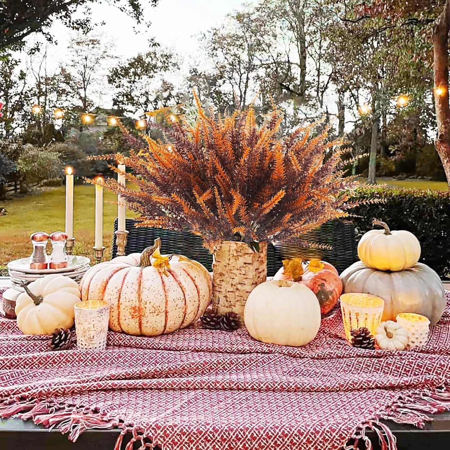 12 Bundles Artificial Fall Flowers Outdoors Fake Fall