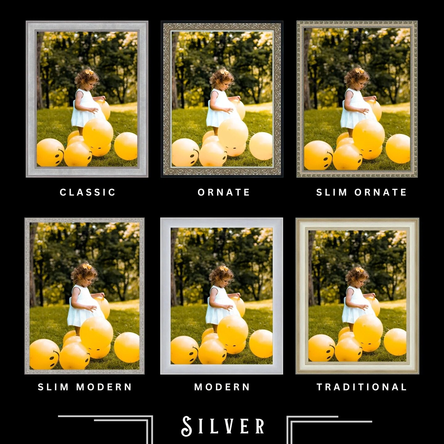 Silver 13x19 Picture Frame Ornate Traditional Classic Antique