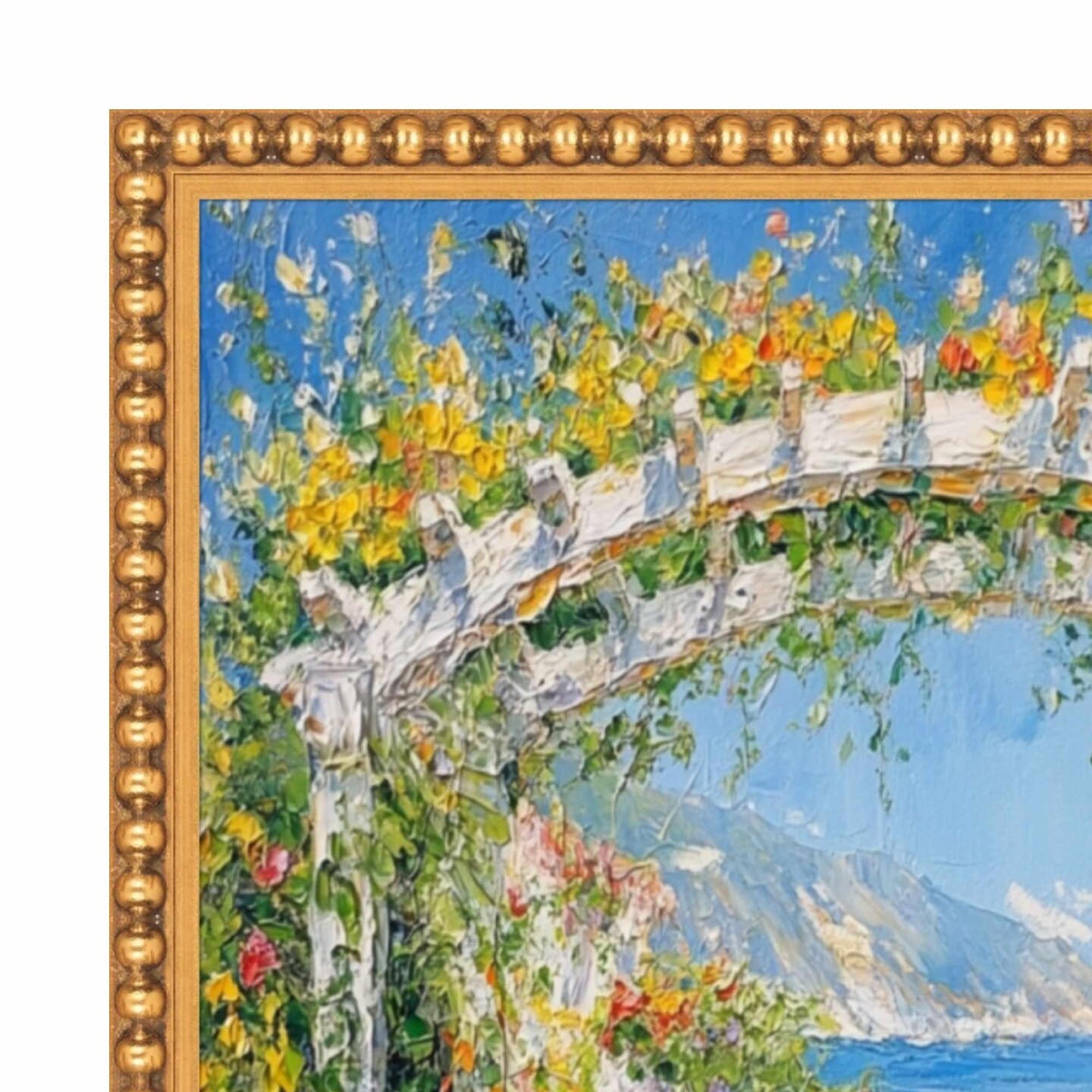 Slim Gold Leaf Beaded Picture Frame 18x24 frame