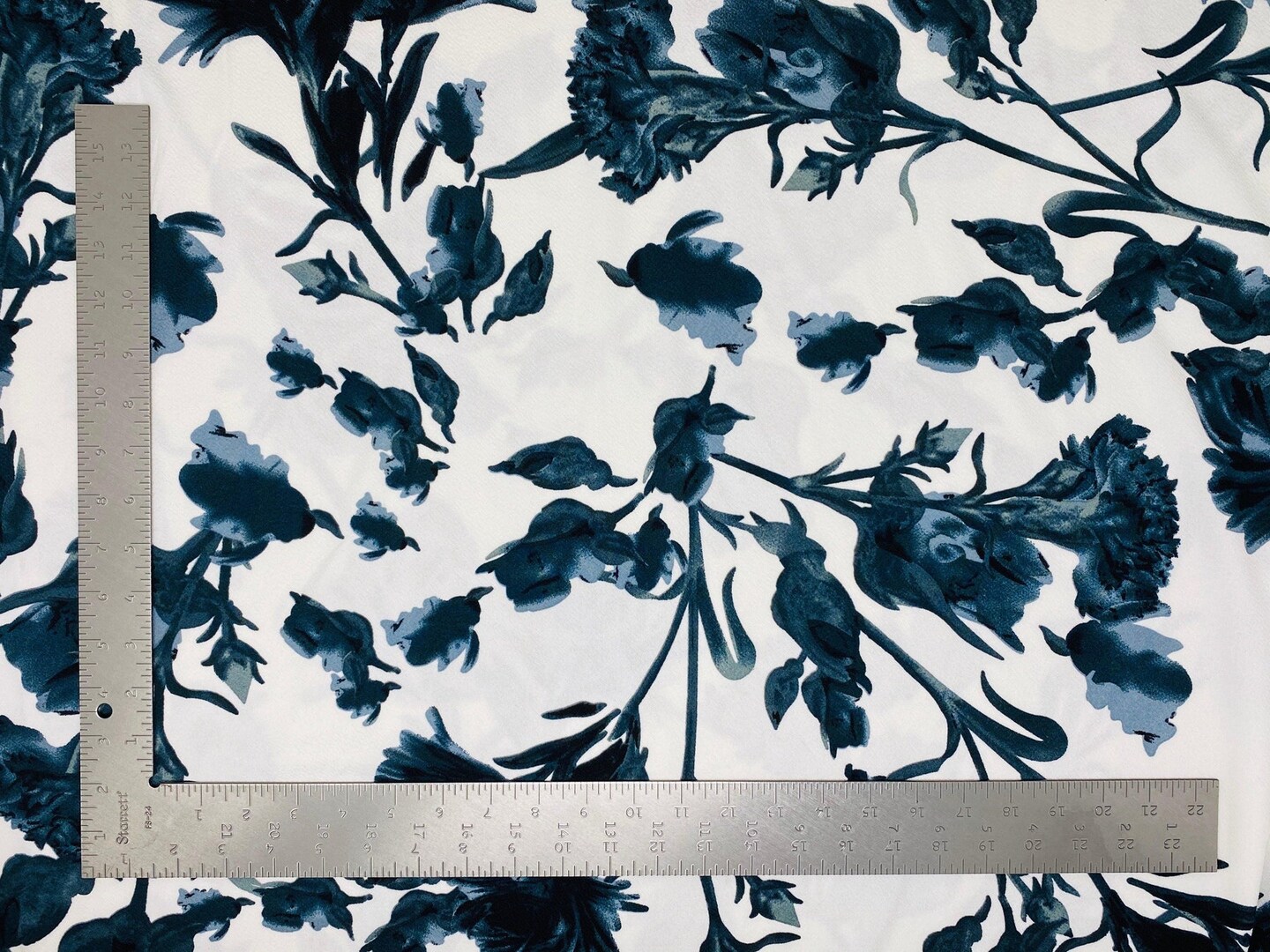 1 yard Liverpool knit floral print fabric with stretch textured crepe for dresses and skirts 60" Wide