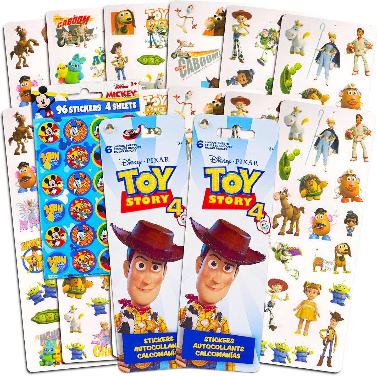 Bundle Includes 240 Toy Story Stickers with Bonus Mickey Mouse Stickers