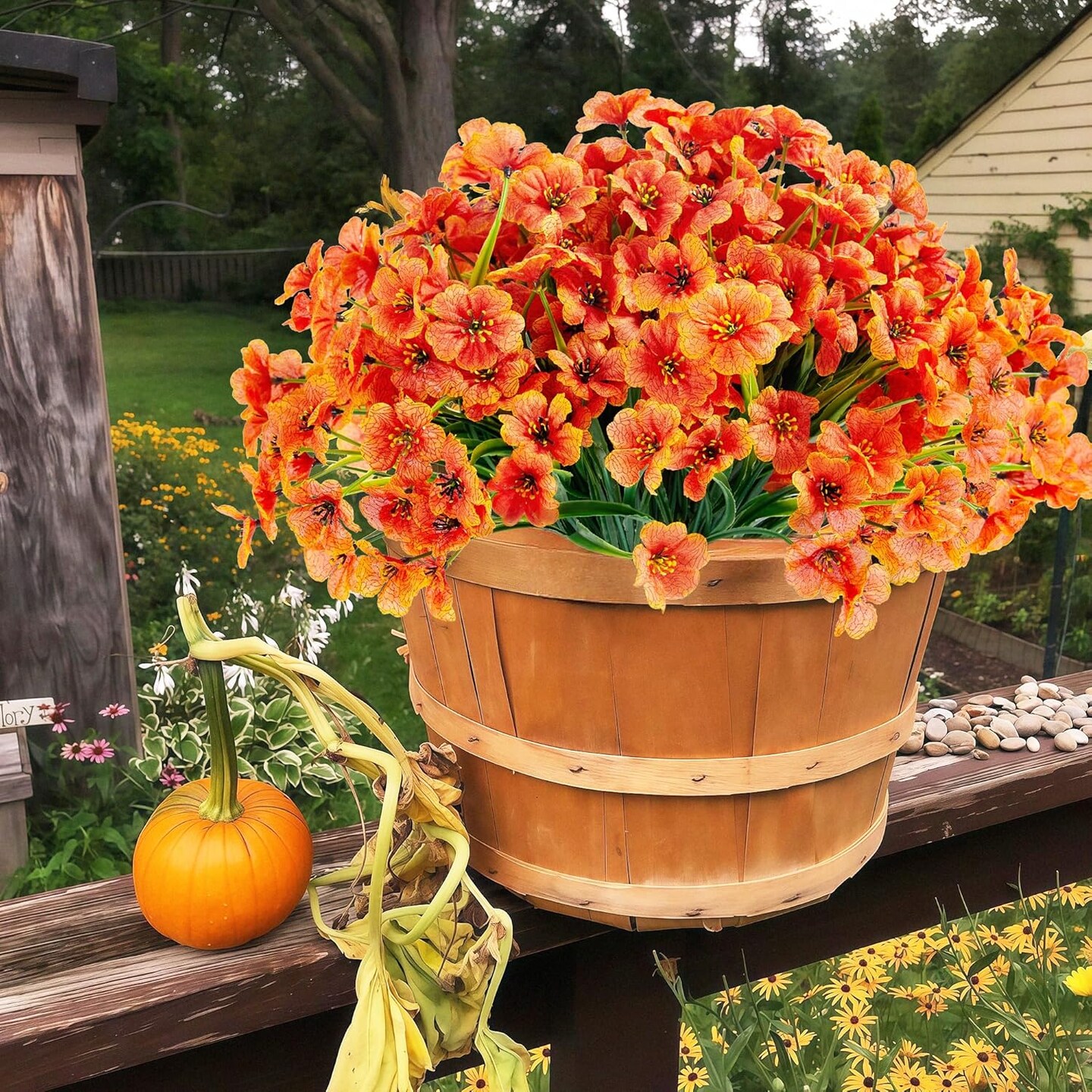 16 Bundles Orange Artificial Fall Flowers
