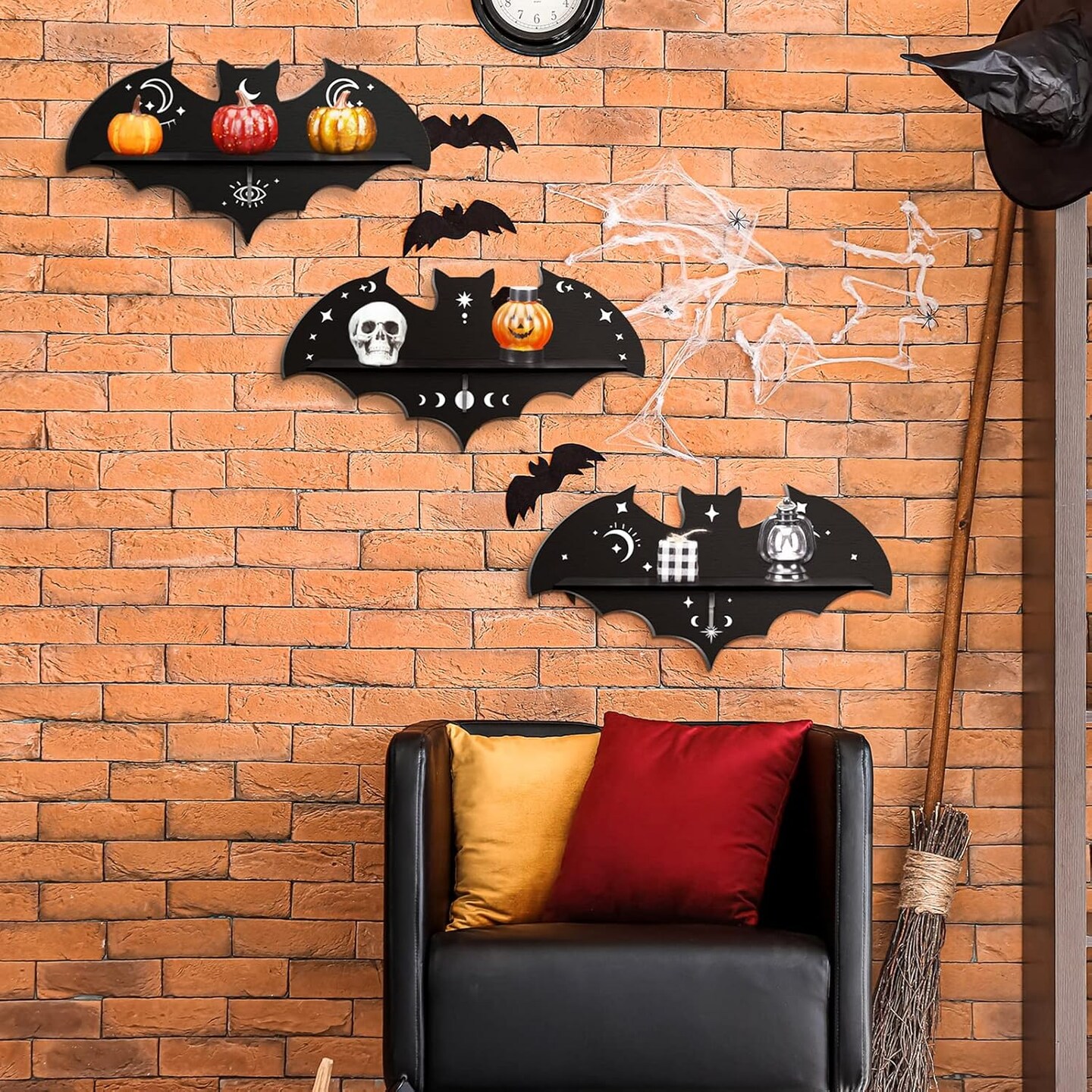 3 Pcs Bat Shelf Gothic Decor