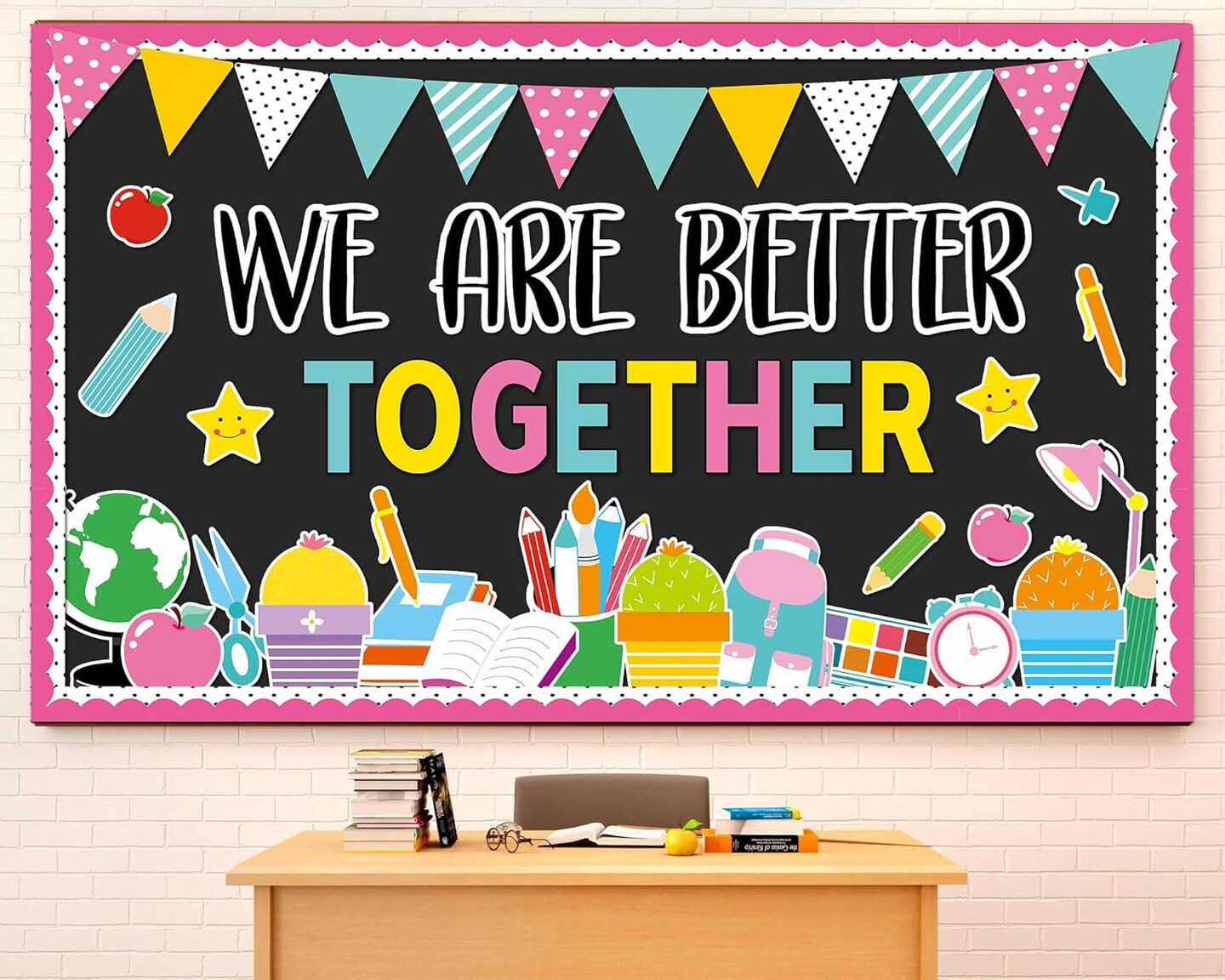 Bulletin Board Borders Colorful Better Together (Colorful)