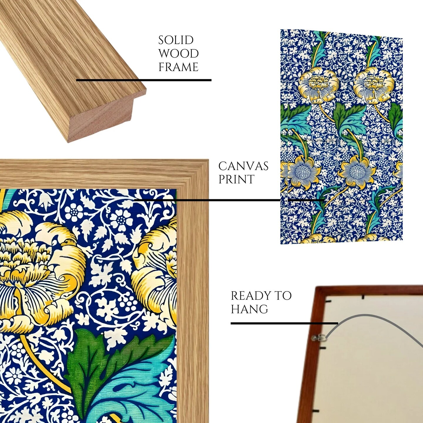 Large Framed Corporate Office Decor Wall Art Canvas 40x60 Inch - William Morris