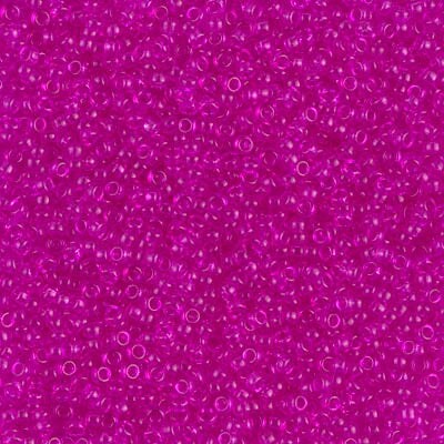 Miyuki 15/0 Round Seed Bead, 15-1310, Dyed Transparent Fucshia , 8 grams