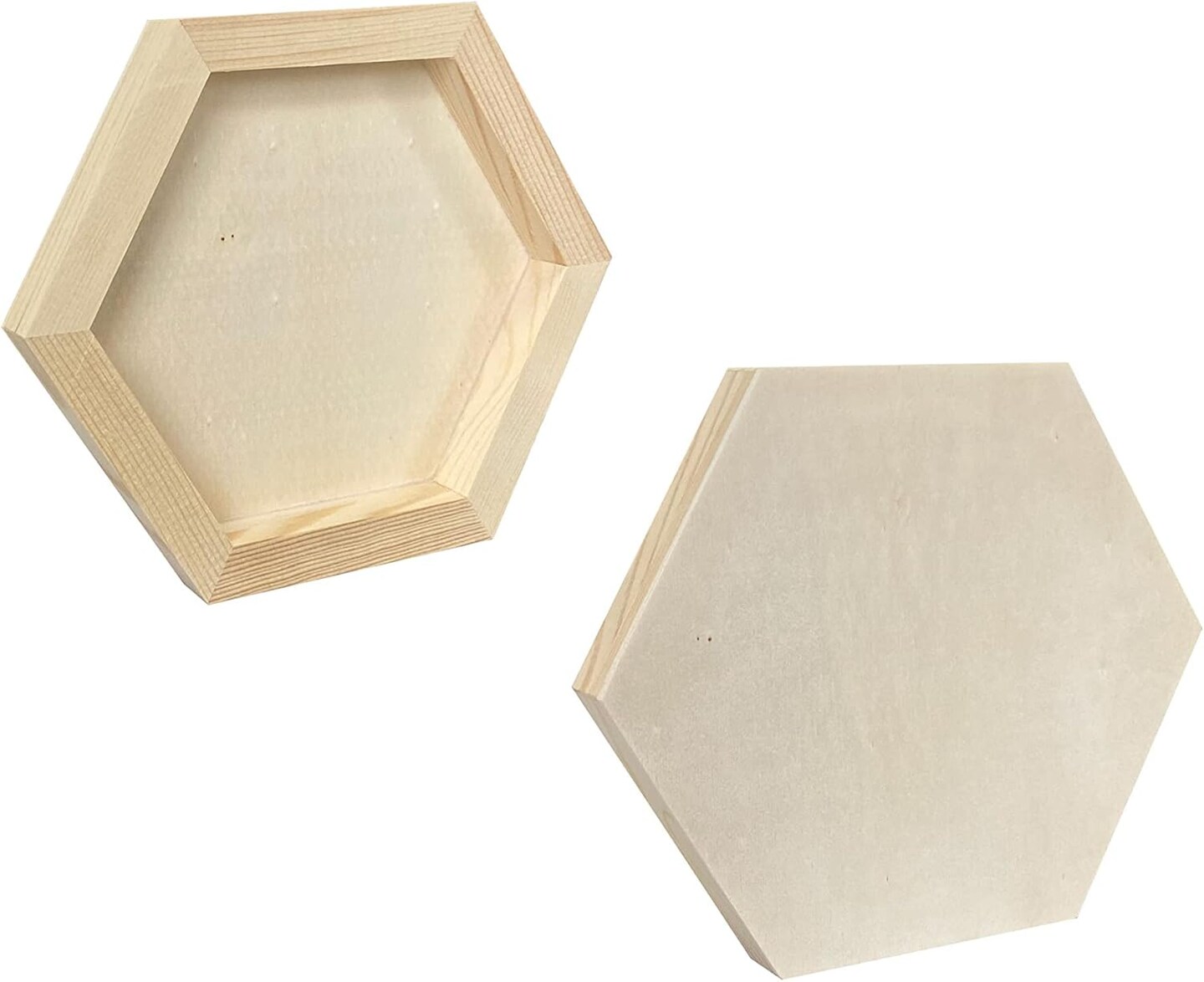 6 Pieces 6'' x 7'' Unfinished Wooden Hexagon Painting Panel Boards