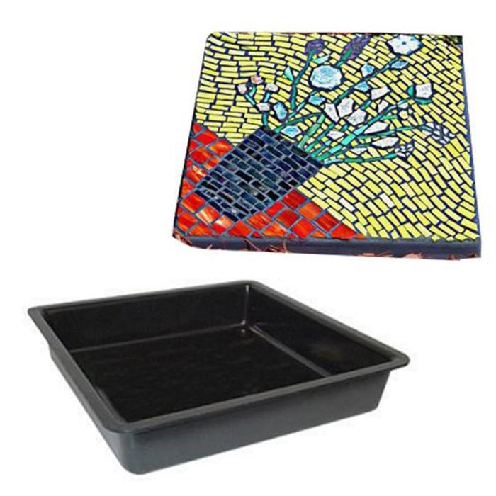 Diamond Tech Garden Form 12&#x22; Square &#x2013; Reusable Mosaic Mold for Garden Walkways, Patios Tabletops &#x26; More